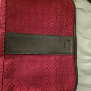 Coach Signature Red and Brown Cosmetic Case